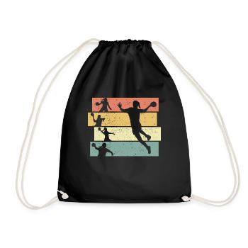 Women Handball retro - Drawstring Bag - black - Front