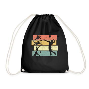 Damen Volleyball retro - Turnbeutel - Schwarz - Vorne