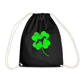 Schnauzer St.Patricks Tag Kleeblatt - Turnbeutel - Schwarz - Vorne
