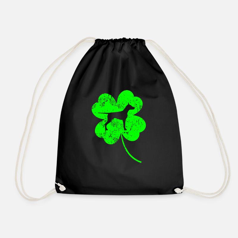 Dobermann St.Patrick's Tag Kleeblatt - Turnbeutel - Schwarz