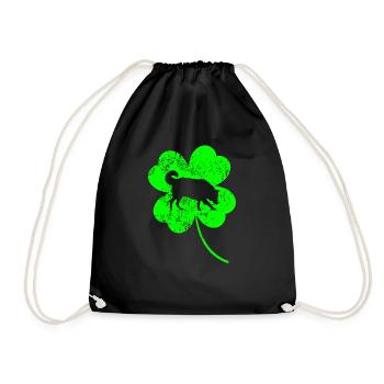 Border-collie Saint-Patrick Trèfle - Sac de sport léger - noir - Devant