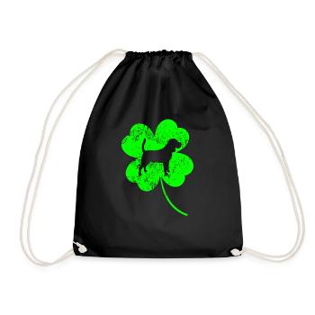 Basset-hound St.Patrick's day Shamrock - Turnbeutel - Schwarz - Vorne