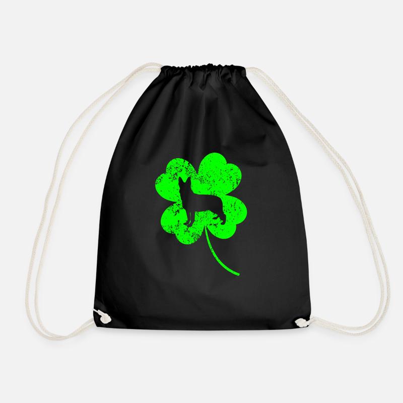 Deutsch-Schäferhund St.Patrick's Day Kleeblatt - Turnbeutel - Schwarz