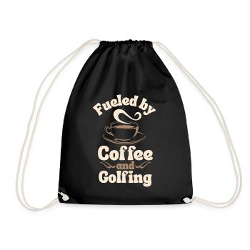 Coffee Golfing lover - Drawstring Bag - black - Front