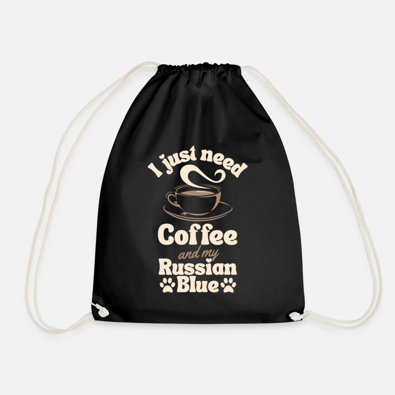 Kaffee russisch-blauer Liebhaber - Turnbeutel - Schwarz