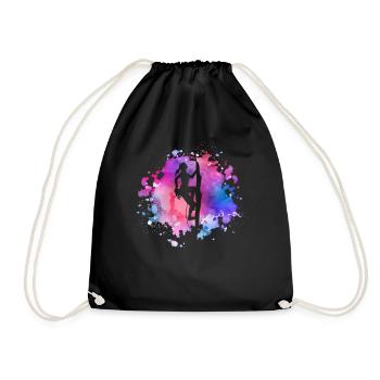 Women Climbing Girl - Drawstring Bag - black - Front