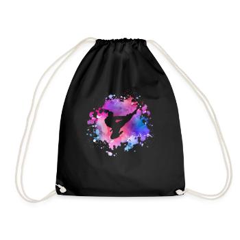 Women Taekwondo Girl - Drawstring Bag - black - Front