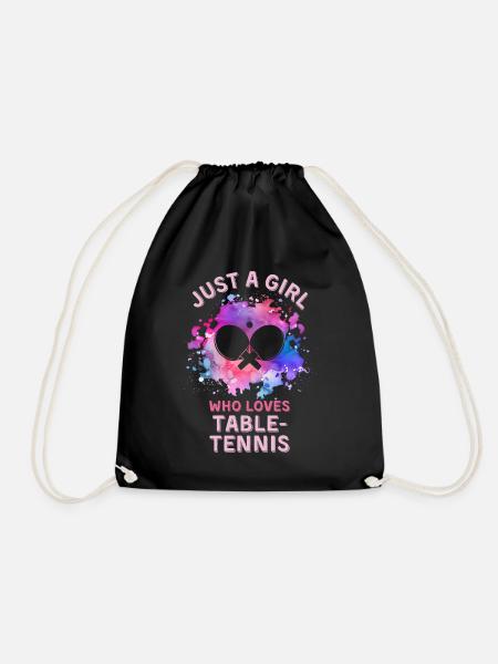 Damen Tischtennis Mädchen - Turnbeutel - Schwarz
