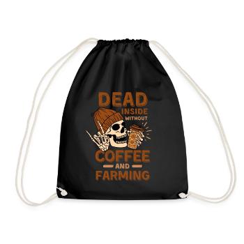 Coffee Farming skeleton - Drawstring Bag - black - Front