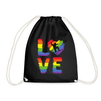 Snowboarding LGBT Pride - Drawstring Bag - black - Front