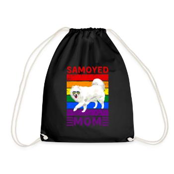 Samoyed Mom LGBTQ - Drawstring Bag - black - Front