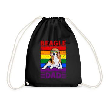 Beagle Dad LGBTQ - Drawstring Bag - black - Front