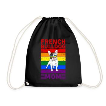 French-bulldog Mom LGBTQ - Drawstring Bag - black - Front