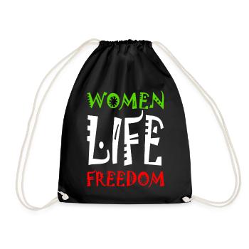 Women life freedom - Turnbeutel - Schwarz - Vorne