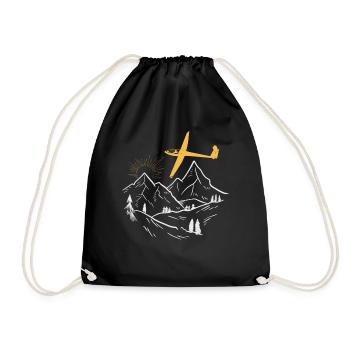 Gliding Flying Glider - Drawstring Bag - black - Front