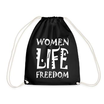 Women life freedom - Turnbeutel - Schwarz - Vorne