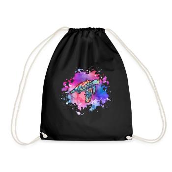Tortue de mer colorée - Sac de sport léger - noir - Devant