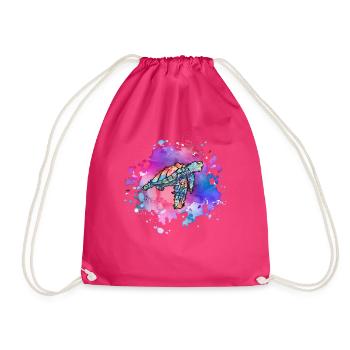 Tortue de mer colorée - Sac de sport léger - fuchsia - Devant