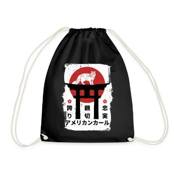 Chat américain kanji japonais - Sac de sport léger - noir - Devant