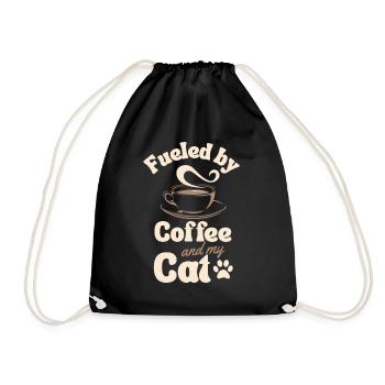 Coffee Cat lover - Drawstring Bag - black - Front