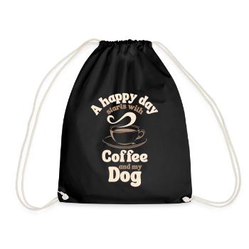 Coffee Dog lover - Drawstring Bag - black - Front