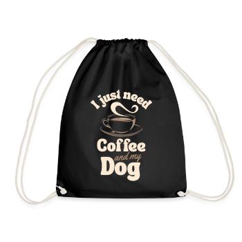 Coffee Dog lover - Drawstring Bag - black - Front
