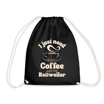 Coffee Rottweiler lover - Drawstring Bag - black - Front