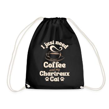 Coffee Chartreux lover - Drawstring Bag - black - Front