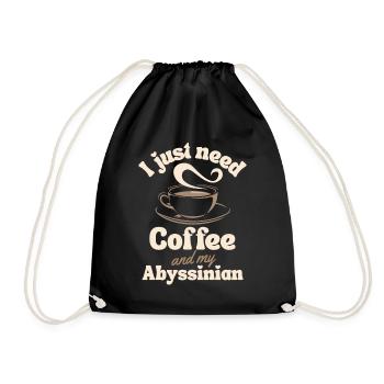 Kaffee Abessinier Katze Liebhaber - Turnbeutel - Schwarz - Vorne