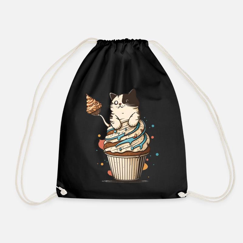 Cupcake Katze - Turnbeutel - Schwarz