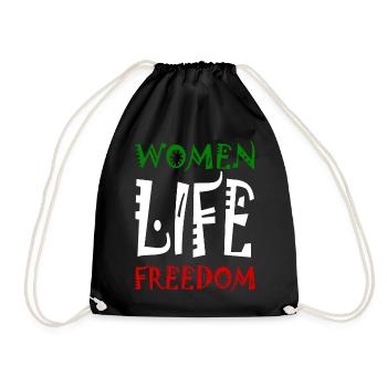 Women life freedom - Turnbeutel - Schwarz - Vorne