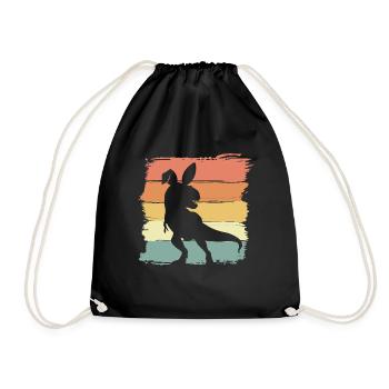 Ostern Dinosaurier retro - Turnbeutel - Schwarz - Vorne