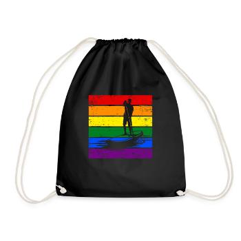 Paddleboard LGBTQ - Turnbeutel - Schwarz - Vorne
