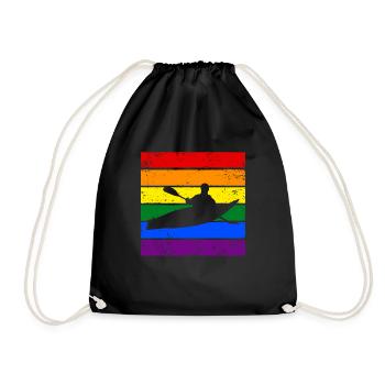 Kanufahren LGBTQ - Turnbeutel - Schwarz - Vorne