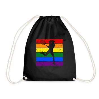 Frauen Tennis LGBTQ - Turnbeutel - Schwarz - Vorne
