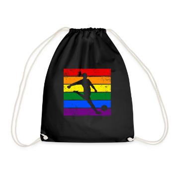 Frauenfußball LGBTQ - Turnbeutel - Schwarz - Vorne