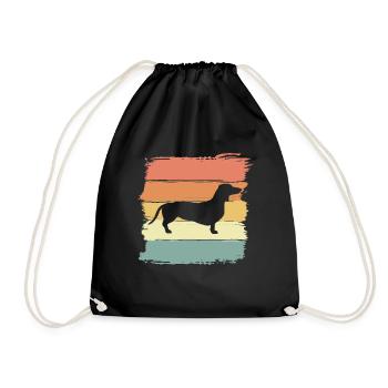 Teckel rétro - Sac de sport léger - noir - Devant