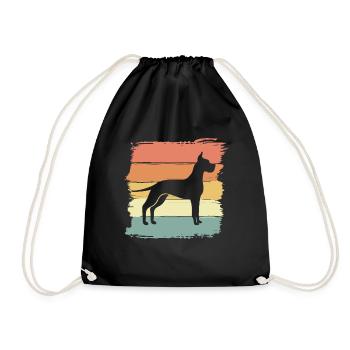 Great-dane retro - Drawstring Bag - black - Front