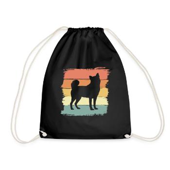Akita retro - Drawstring Bag - black - Front