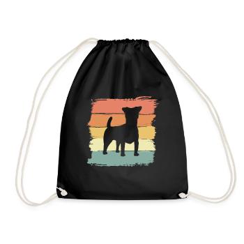 Russel-Terrier Retro - Turnbeutel - Schwarz - Vorne