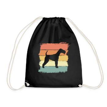 Schnauzer retro - Drawstring Bag - black - Front