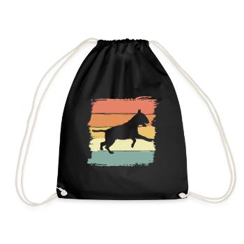 Pit-bull retro - Drawstring Bag - black - Front