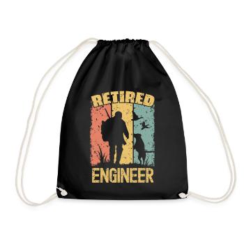 Hunting retired engineer - Drawstring Bag - black - Front