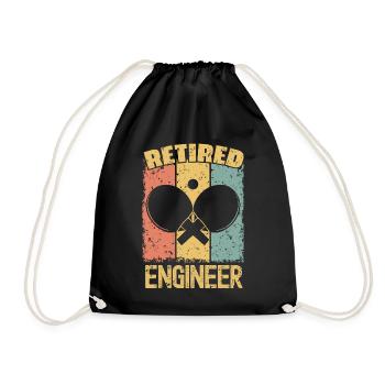 Table-tennis retired engineer - Drawstring Bag - black - Front