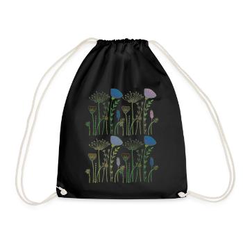 Dried flowers flower meadow - Drawstring Bag - black - Front