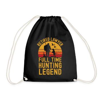 Retired lawyer hunting legend - Drawstring Bag - black - Front
