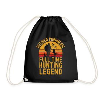 Retired paramedic hunting legend - Drawstring Bag - black - Front