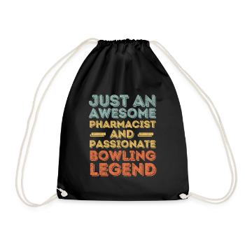 Pharmacien Bowling légende rétro - Sac de sport léger - noir - Devant