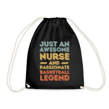 Nurse Basketball legend retro - Drawstring Bag - black - Front