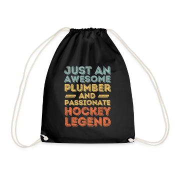 Plumber Hockey legend retro - Drawstring Bag - black - Front